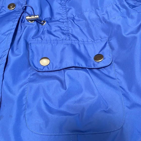 Karen Scott Sport Bright Blue Repellant Convertible Sleeve Zip/Snap Jacket Sz Lg - Picture 9 of 12